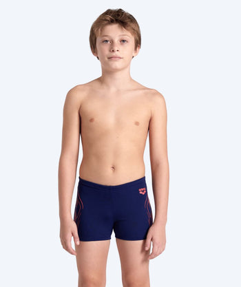 Arena quadratische Badehose für Jungen - Reflecting - Dunkelblau/orange