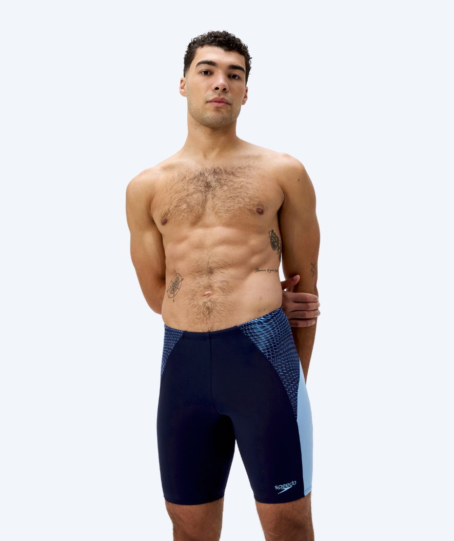 Speedo lange Badehose für Herren - Endurance Max Splice - Donkerblau/hellblau