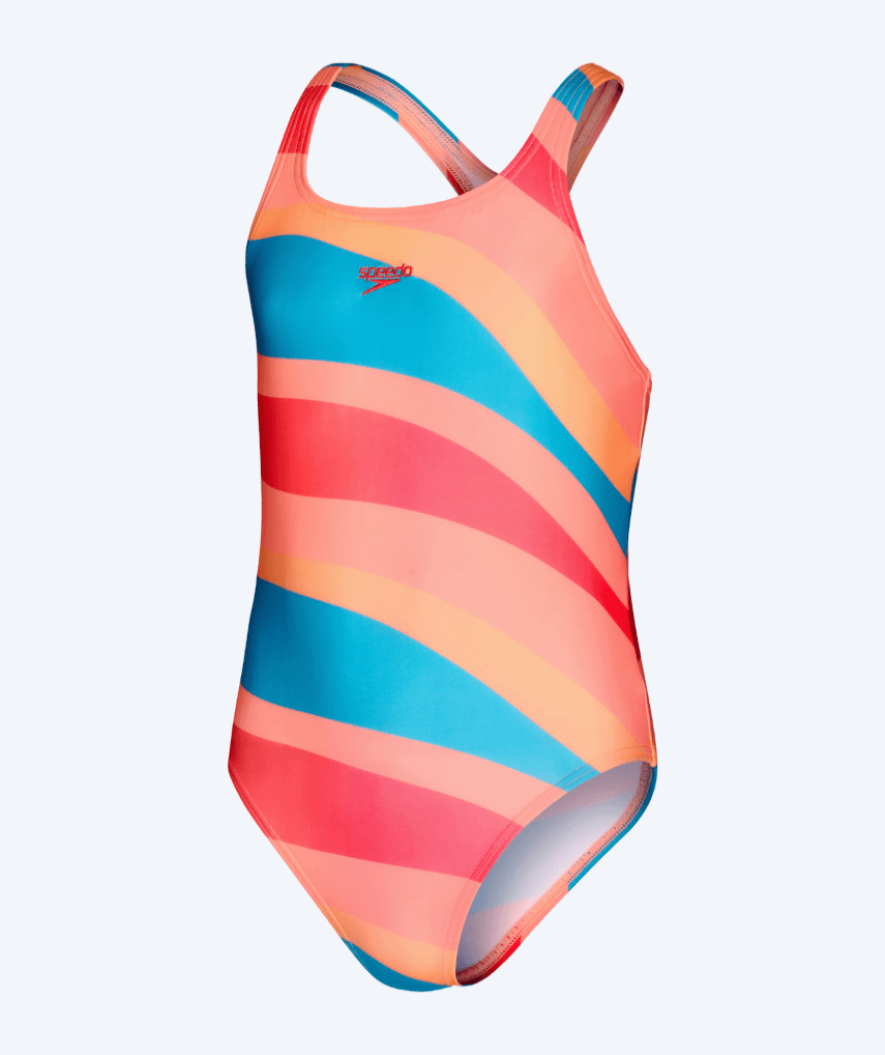 Speedo Badeanzug für Mädchen -  Printed Medalist - Orange/Grün
