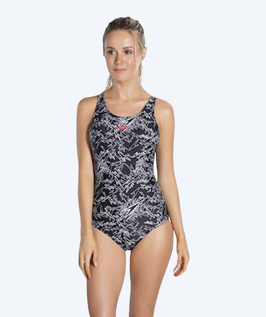 Speedo Badeanzug für Damen - Boom Allover Muscleback - Schwarz/Weiss
