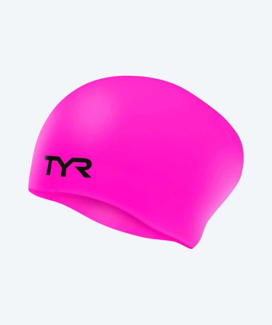 TYR Badekappe für langes Haar - Silicone - Rosa