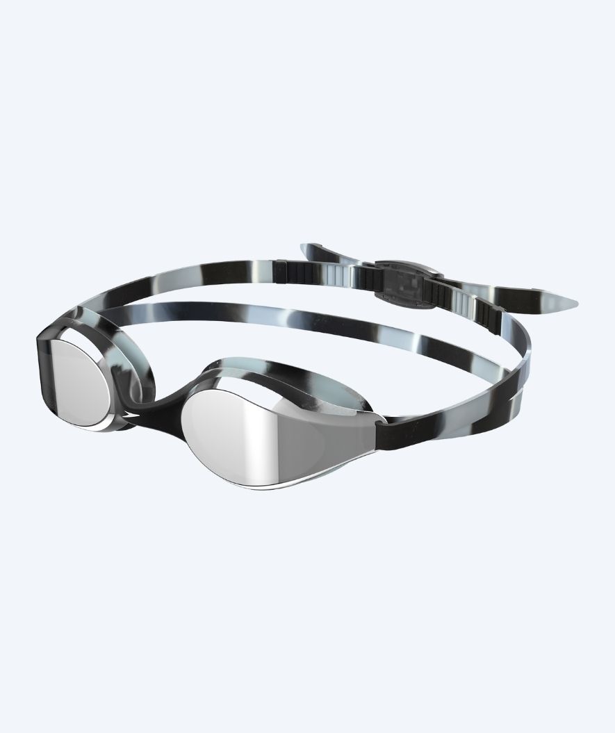 Speedo Schwimmbrille für Freizeitschwimmer - Hyper Flyer Mirror - Schwarz/Grau