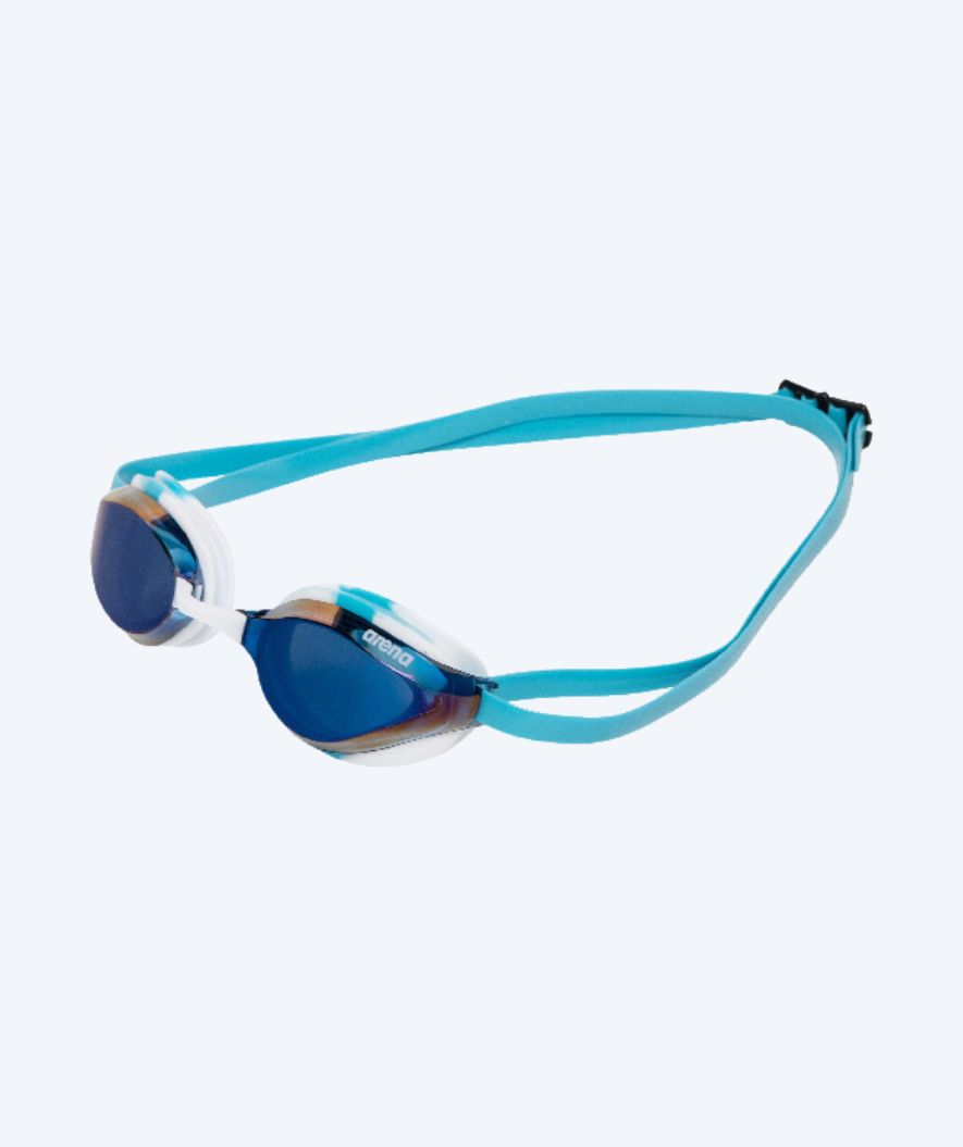 Arena Elite Schwimmbrillen - Python - Hellblau/Donkerblau (Mirror Scheiben)