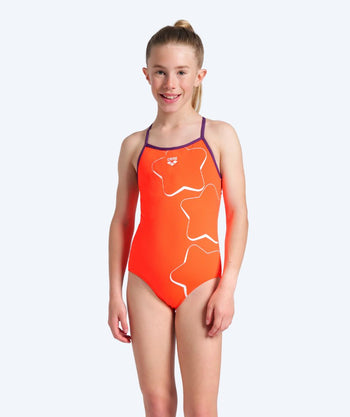 Arena Badeanzug für Mädchen - Pastime - Orange/Lila