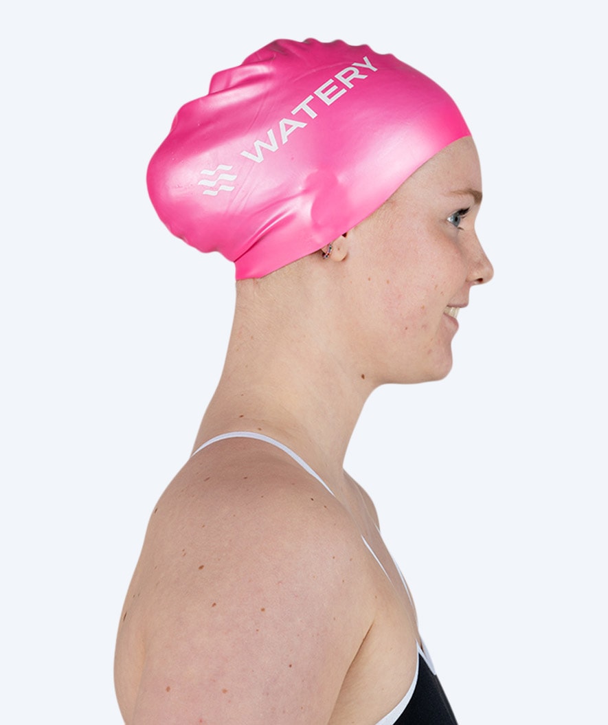 Watery Badekappe für langes Haar - Signature - Pink