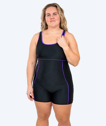 Watery Badeanzug mit Bein für Damen - Tirta - Schwarz/Lila