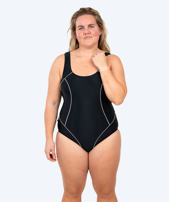 Watery Badeanzug für Damen in Plus Size - Tamaya U-Back - Schwarz/Weiss