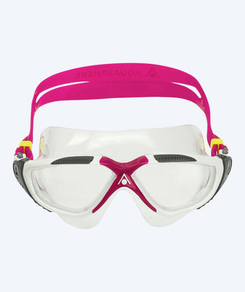Aquasphere Damen Schwimmmaske - Vista - Weiß/Rosa (klare Sichtscheiben)