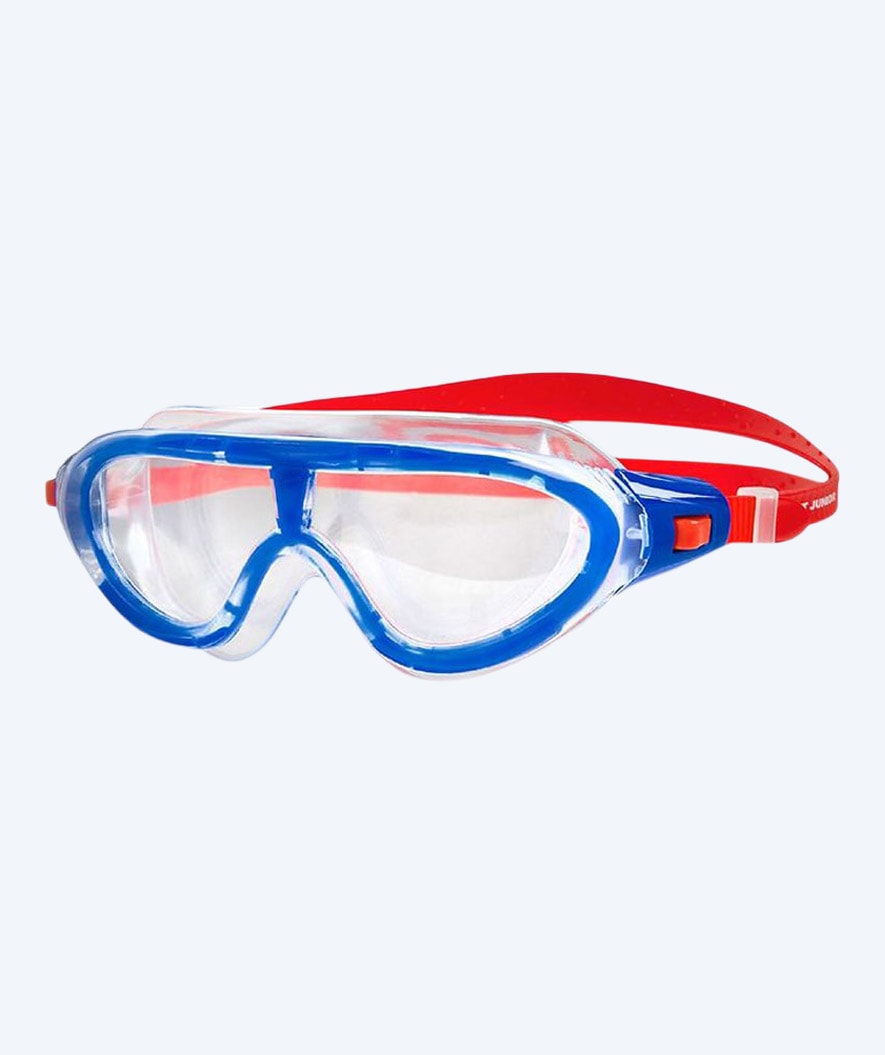 Speedo Taucherbrille für Kinder (6-14) - Rift - Hellblau mit rotem Gummiband (Klarglas)