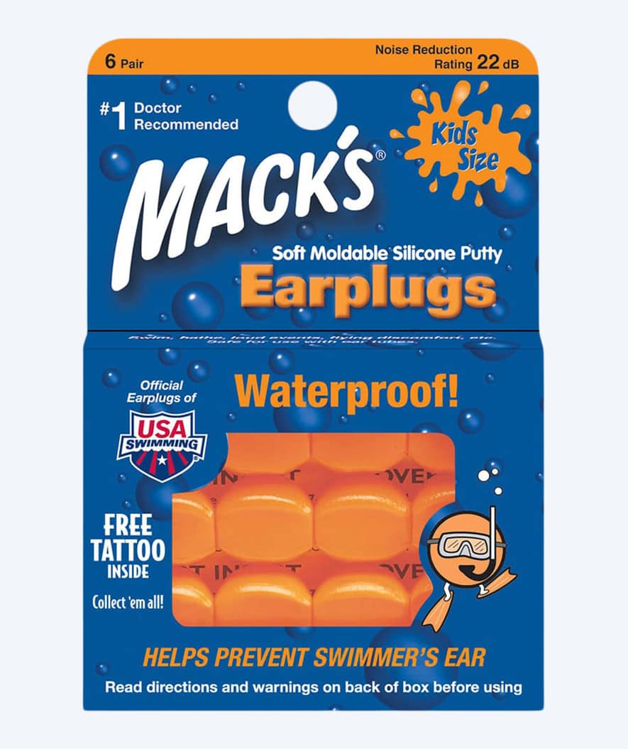 Mack's Ohrenstöpsel für Kinder 6 Paar - Orange
