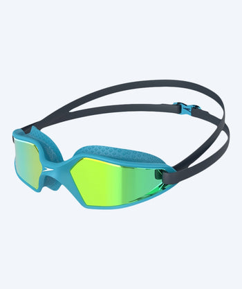 Speedo Wettkampf-Schwimmbrille für Kinder (6-14) - Hydropulse Mirror - Blau/gelb