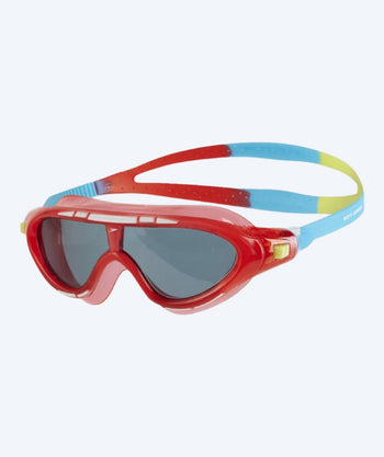 Speedo Schwimmmaske für Kinder (6-14) - Biofuse Rift - Rot/Hellblau (Smoke Scheiben)