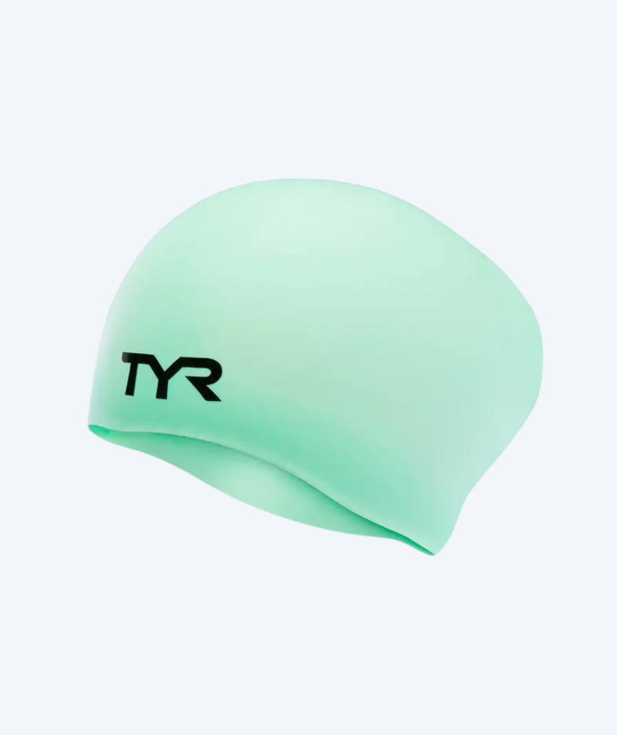 TYR Badekappe für langes Haar - Silikon - Grün
