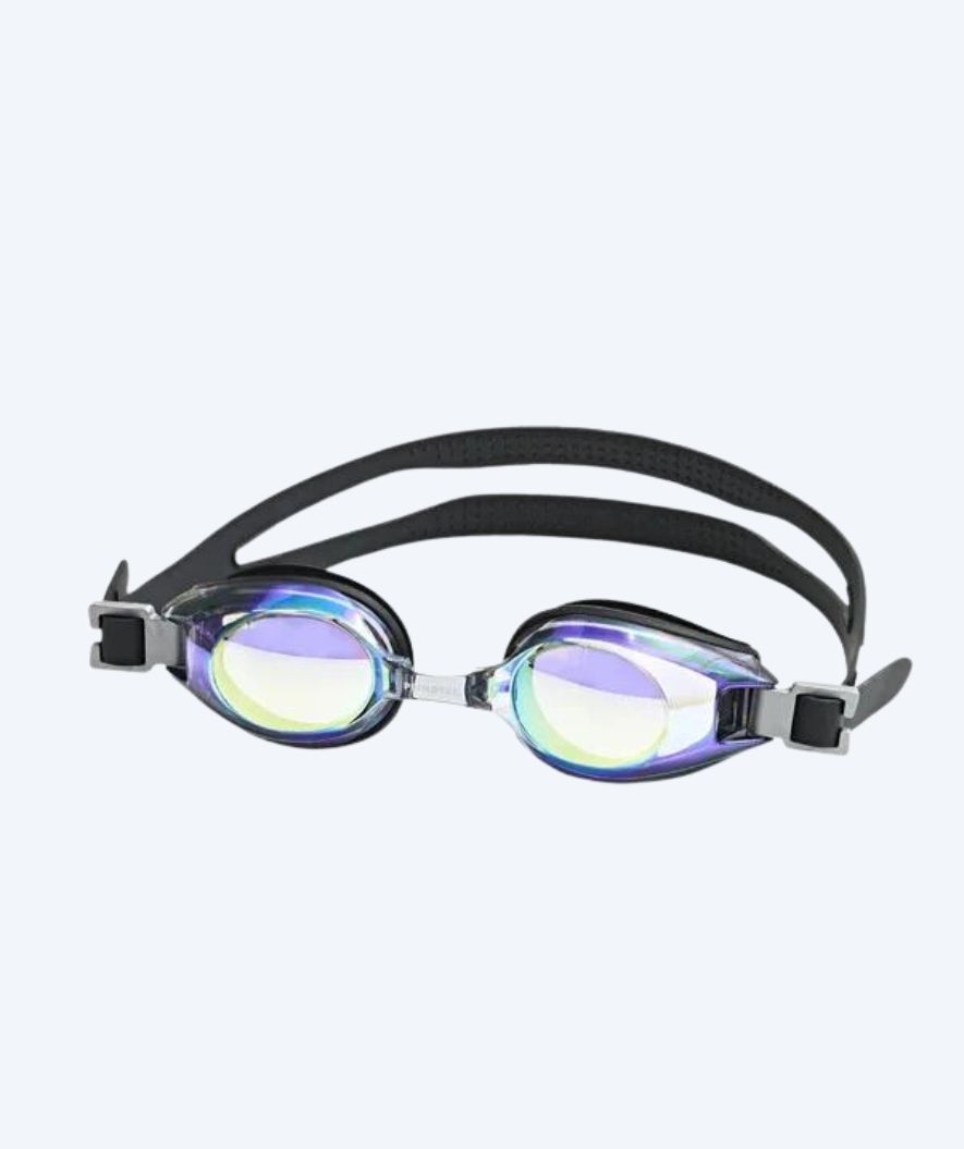 Primotec weitsichtige Schwimmbrille mit Stärke für Erwachsene - (+1.0) bis (+8.0) - Schwarz (Mirror Scheiben)