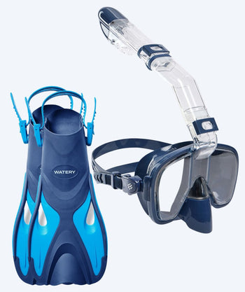 Watery Schnorchelset für Kinder - Fisher/Pearl - Blau/Donkerblau