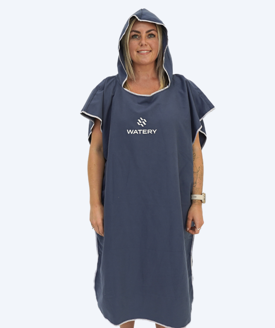 Watery Badeponcho für Erwachsene - Mikrofaser - Dunkelblau