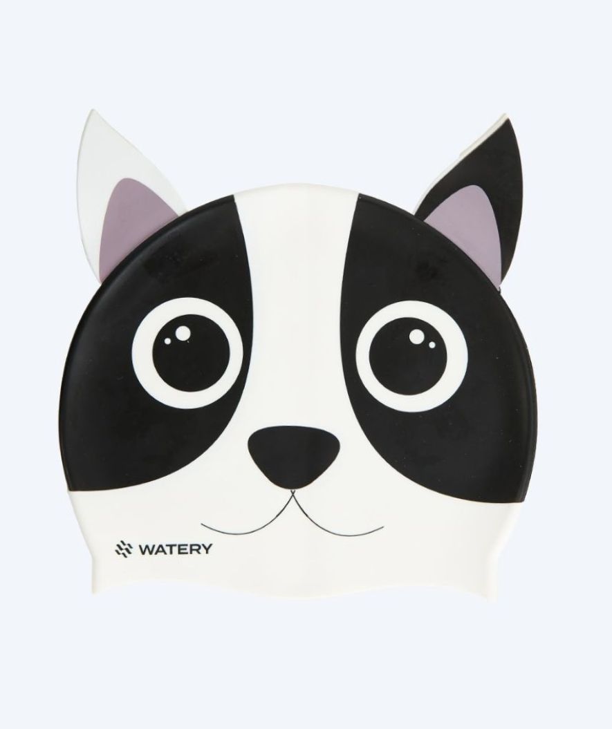 Watery Badekappe für Kinder - Dashers - Dog (Weiss/Schwarz)