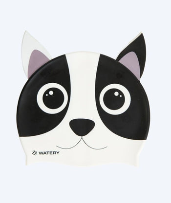 Watery Badekappe für Kinder - Dashers - Dog (Weiss/Schwarz)
