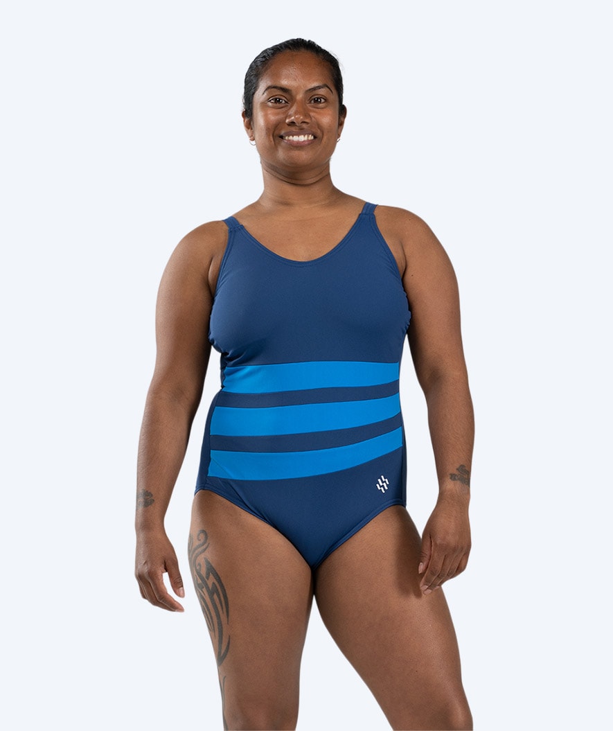 Watery Badeanzug mit Einlage für Frauen - Mystique Stripes - Dunkelblau