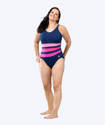 Watery Badeanzug mit Einlage für Damen - Mystique Stripes - Pink