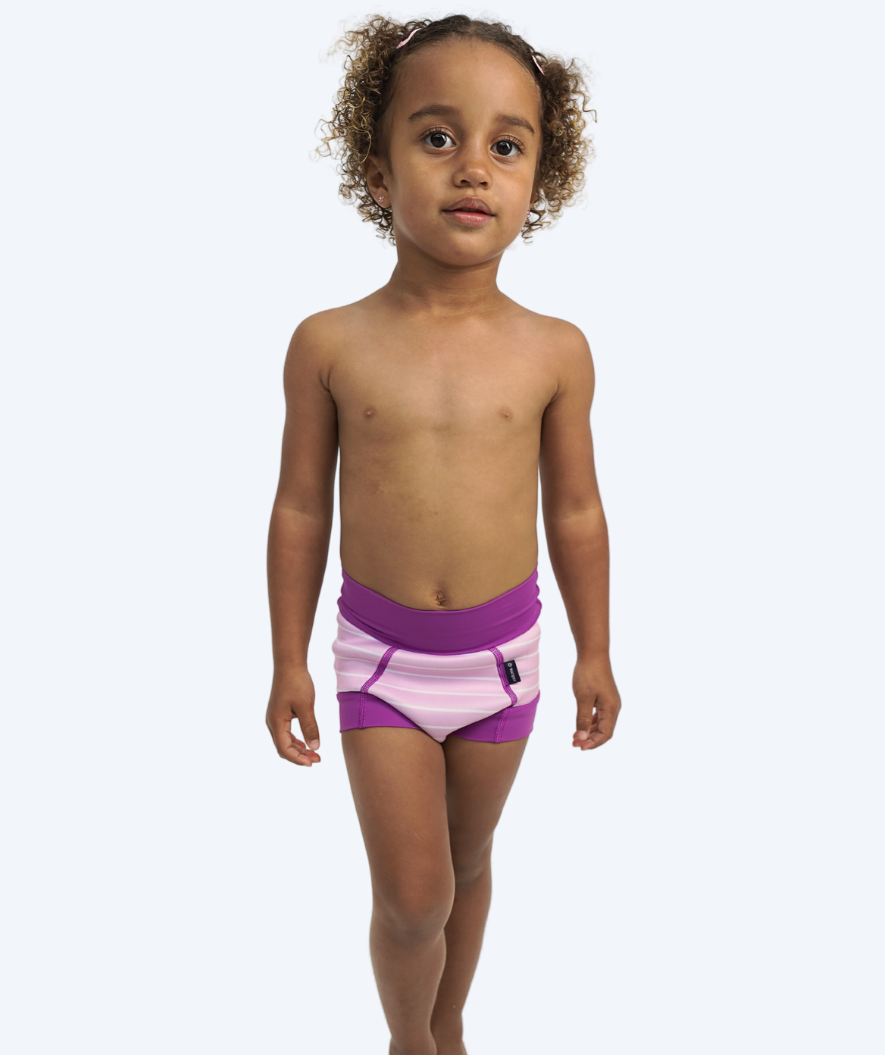 Watery Windelbadehose für Kinder - Neopren Swim Nappy - Purple Stripes