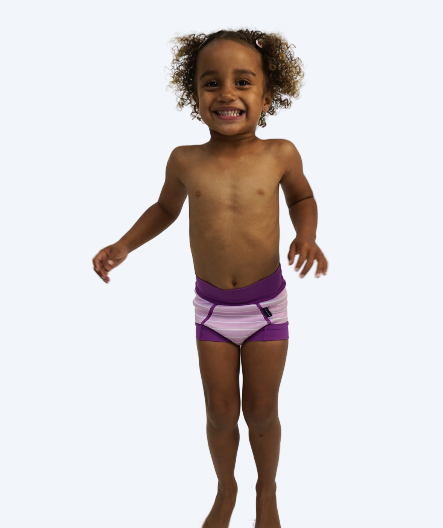 Watery Badehose für Kinder - Neopren Schwimmwindel - Purple Stripes