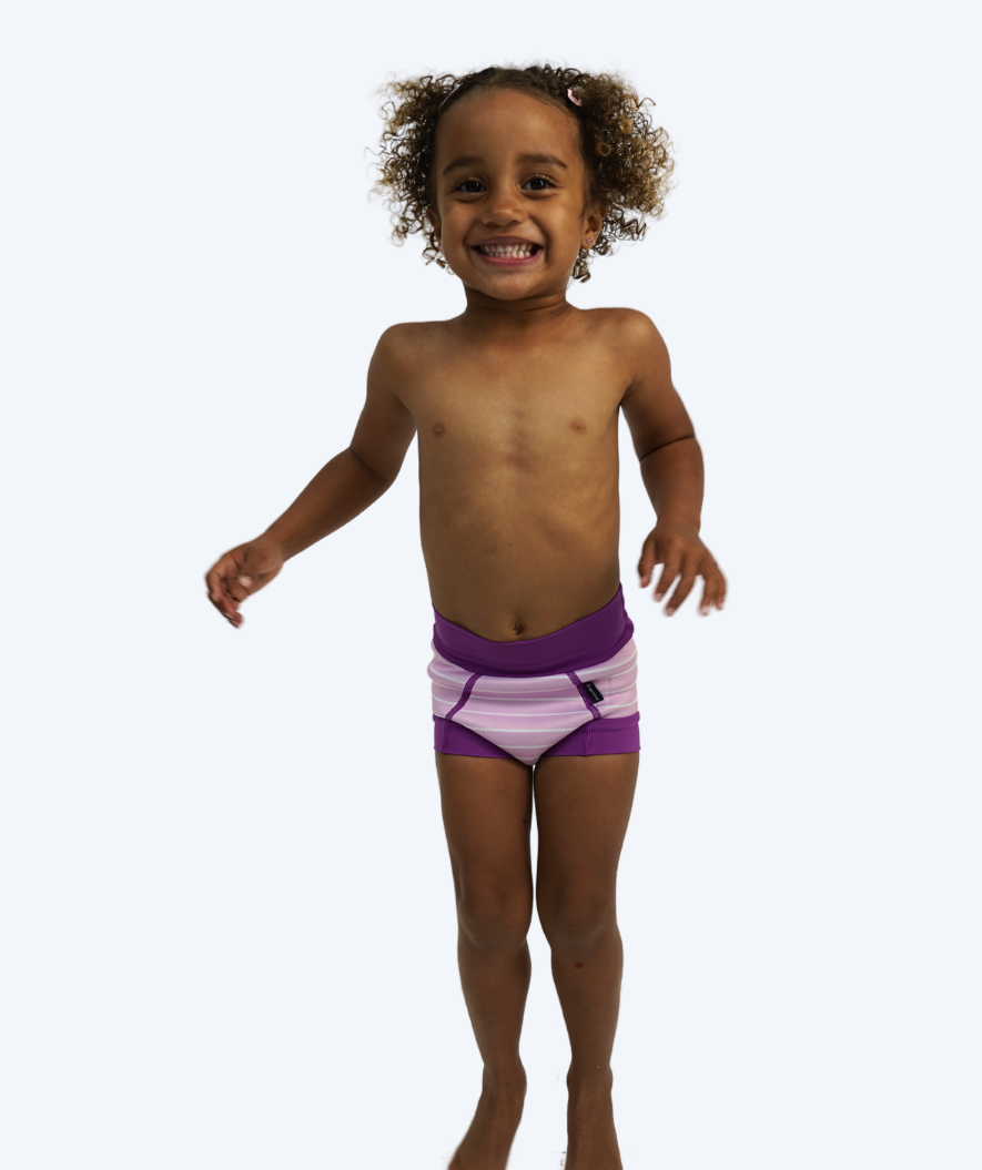 Watery Windelbadehose für Kinder - Neopren Swim Nappy - Purple Stripes