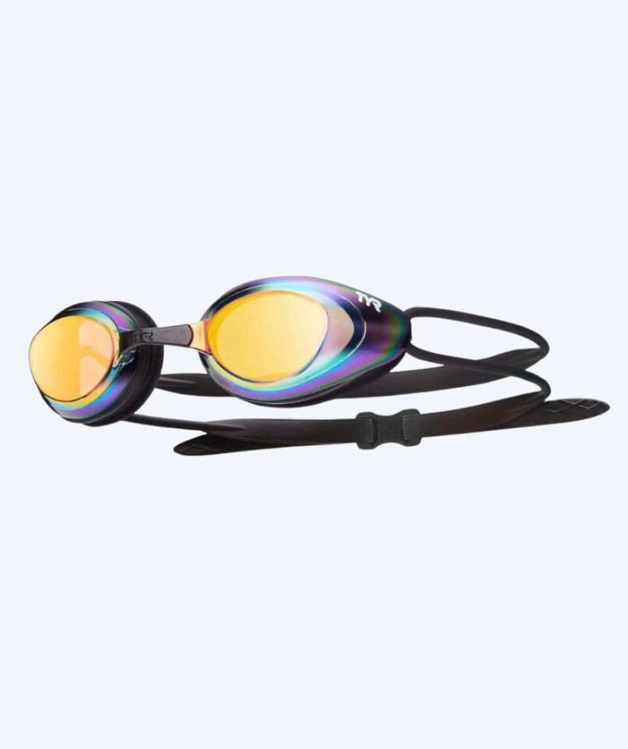 TYR Schwimmbrille für Freizeitschwimmer - Blackhawk Racing Mirrored - Schwarz/Gold
