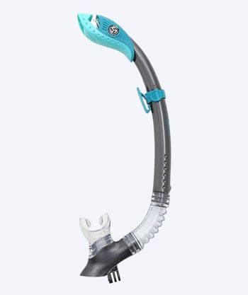 Aqualung halbtrockener Schnorchel für Erwachsene - FXS GO - Grau/Hellblau