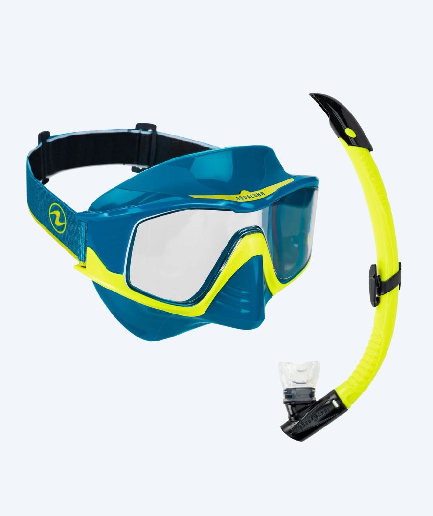 Aqualung Combo Schnorchelset für Erwachsene - Vita - Donkerblau/gelb
