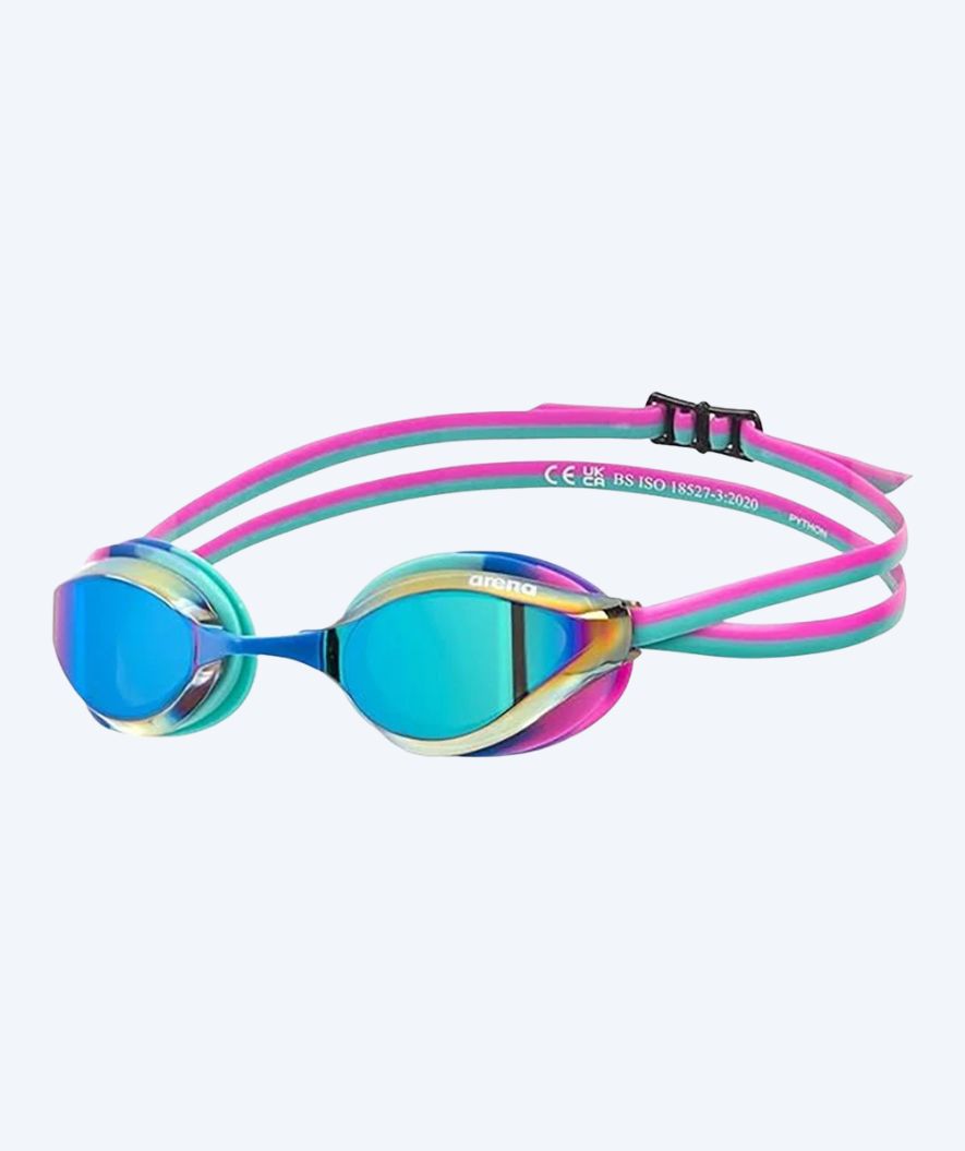 Arena Elite Schwimmbrillen - Python - Rosa/Türkis (Spiegellinse)