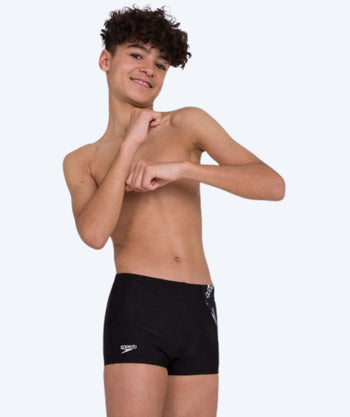 Speedo Aquashorts für Jungen - Allover Panel - Schwarz/Weiss