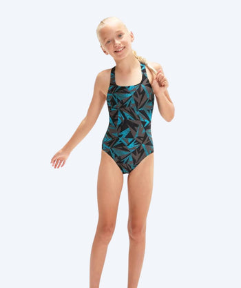 Speedo Badeanzug für Mädchen - Hyperboom Allover Medalist - Grau/blau