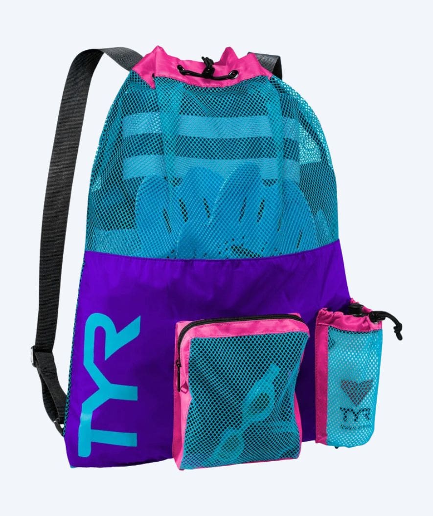 TYR Netzbeutel zum Schwimmen - Big Mesh Mummy 40L - Lila/Blau