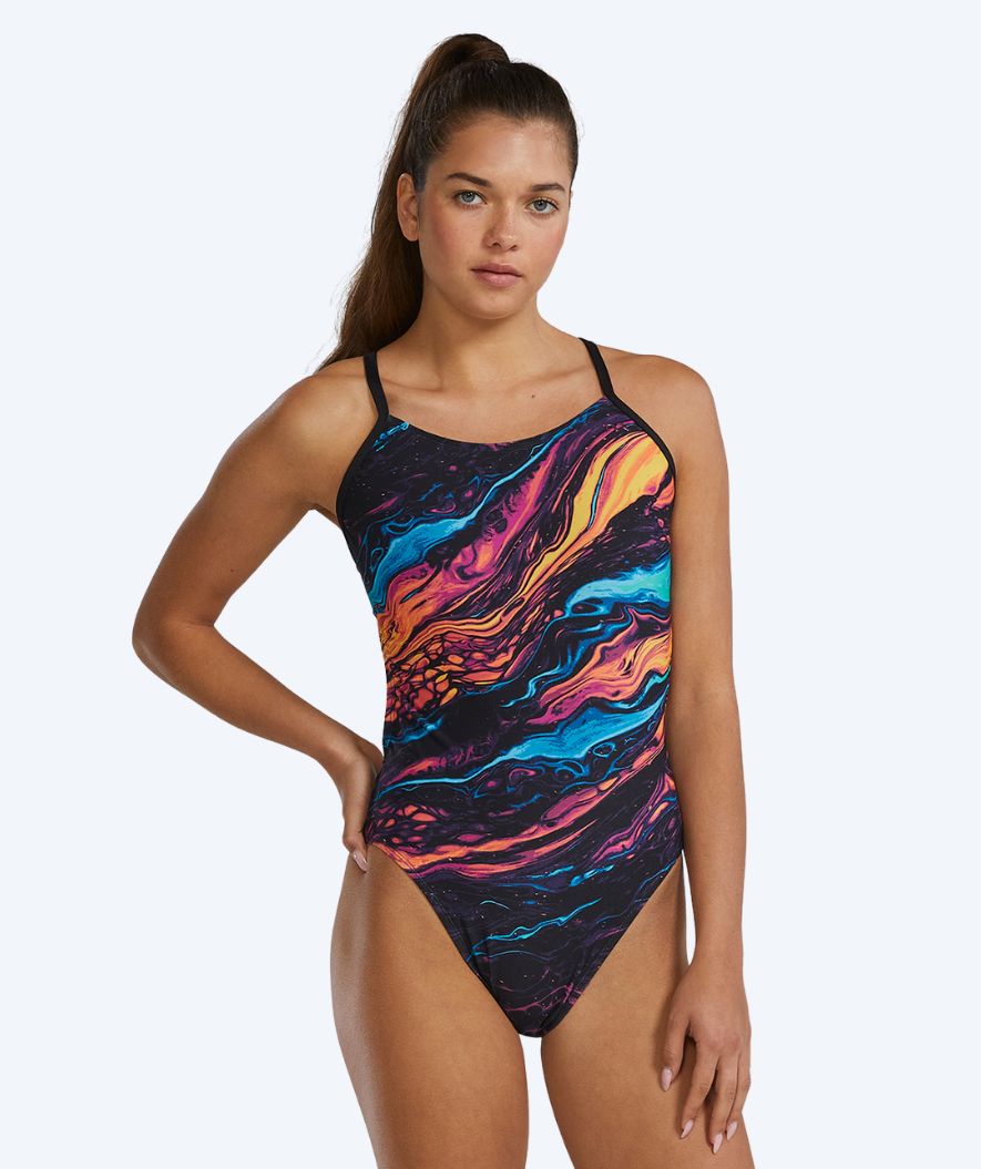 TYR Badeanzug für Damen - Durafast Elite Cutoutfit - Schwarz/mehrfarbig