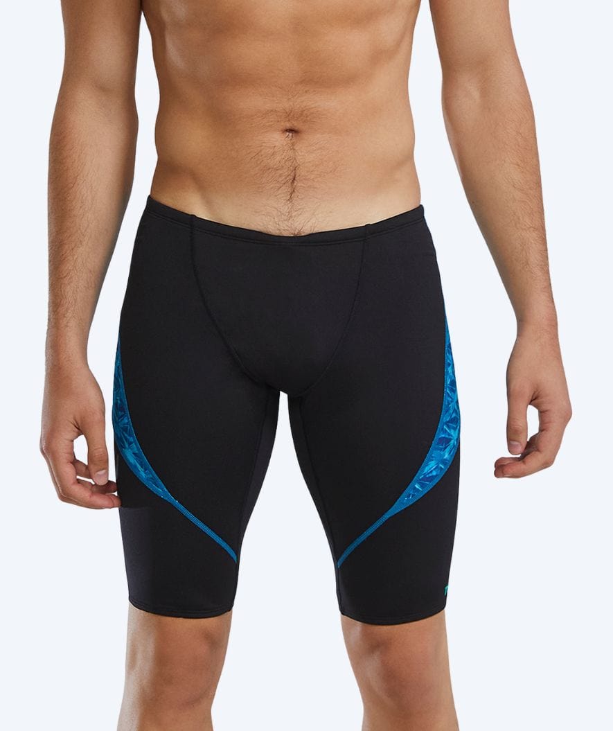 TYR lange Badehose für Herren - Curve Splice - Schwarz/Hellblau
