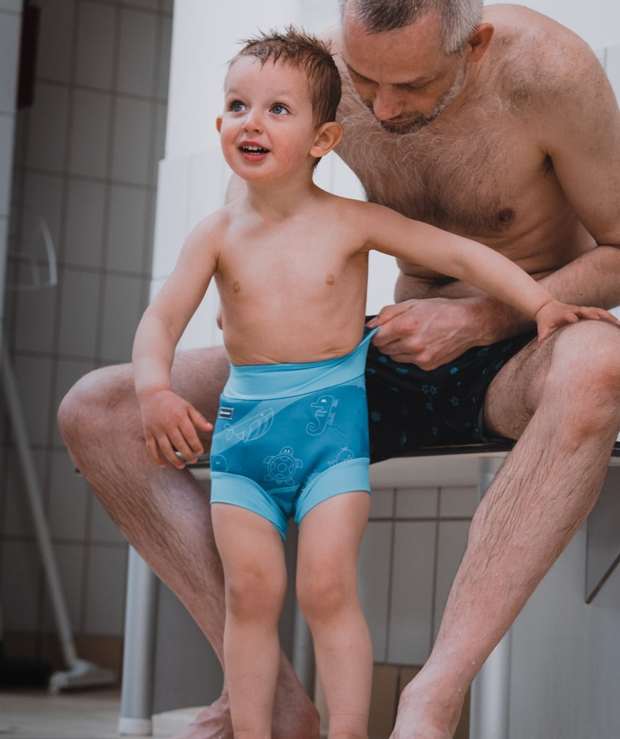 Watery Badehose für Kinder - Neopren Schwimmwindel - Atlantic Blue