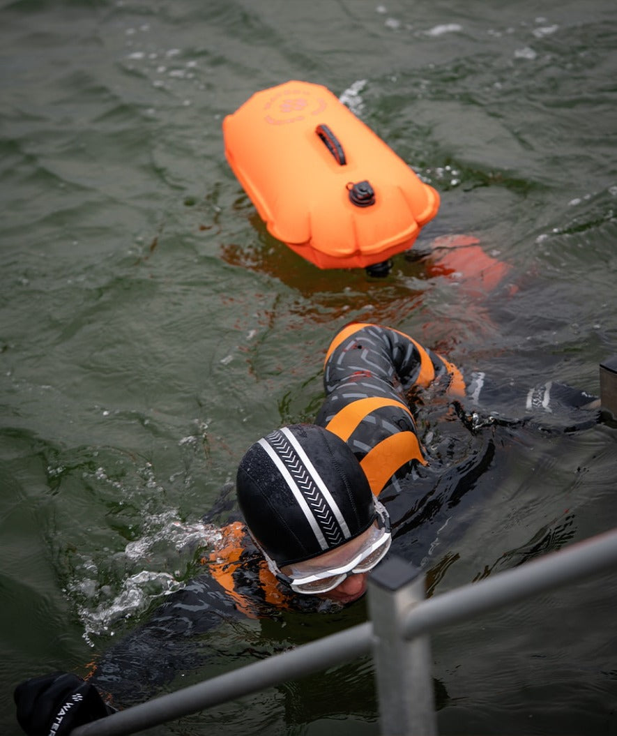 Watery Schwimmboje - Swim Buoy & Dry Bag 28L - Orange