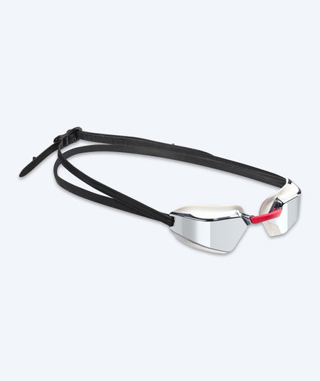 Watery Wettkampf Schwimmbrille - Brooks Mirror - Weiss/Silber