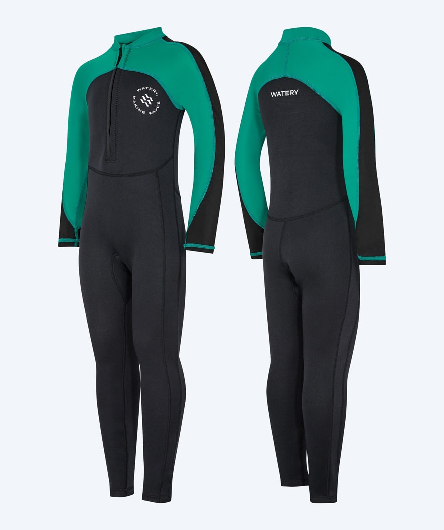 Watery Neoprenanzug für Kinder - Calypso Full-Body - Grün/schwarz