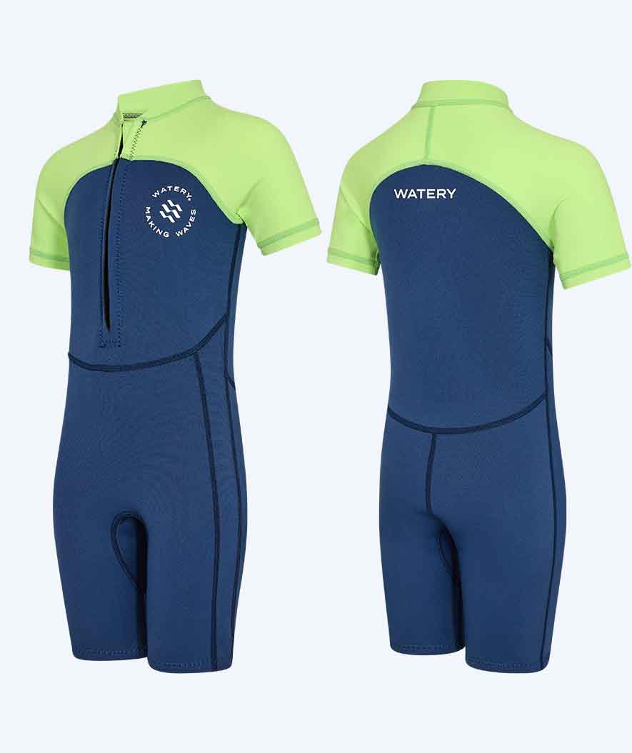 Watery UV Neoprenanzug für Kinder - Calypso Shorty - Grün/Blau