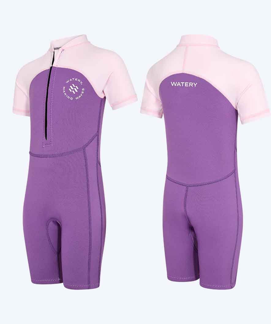 Watery UV Neoprenanzug für Kinder - Calypso Shorty - Lila/rosa