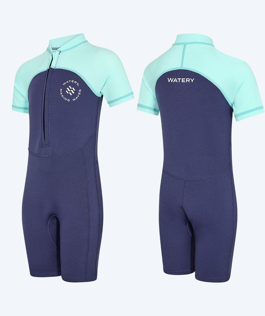 Watery UV Neoprenanzug für Kinder - Calypso Shorty - Hellblau/Dunkelblau
