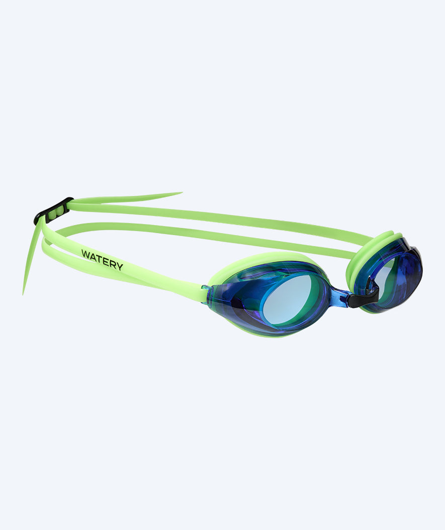 Watery Schwimmbrillen mit Sehstärke für Kurzsichtige Kinder - (-1.5) – (-8.0) - Catch - Grün (Blau Scheiben)