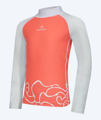 Watery UV Shirt für Kinder - Chilton Langarm Rashguard - Rosa/weiß
