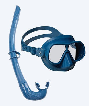 Watery Combo Schnorchelset für Erwachsene - Oceana/Cliff - Donkerblau/Blau