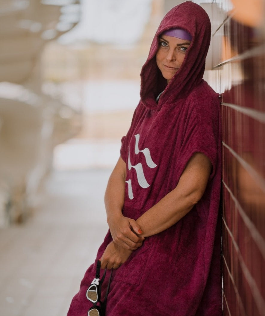 Watery Badeponcho für Erwachsene - Baumwolle - Schwarz