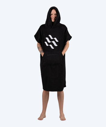 Watery Badeponcho für Erwachsene - Baumwolle - Schwarz