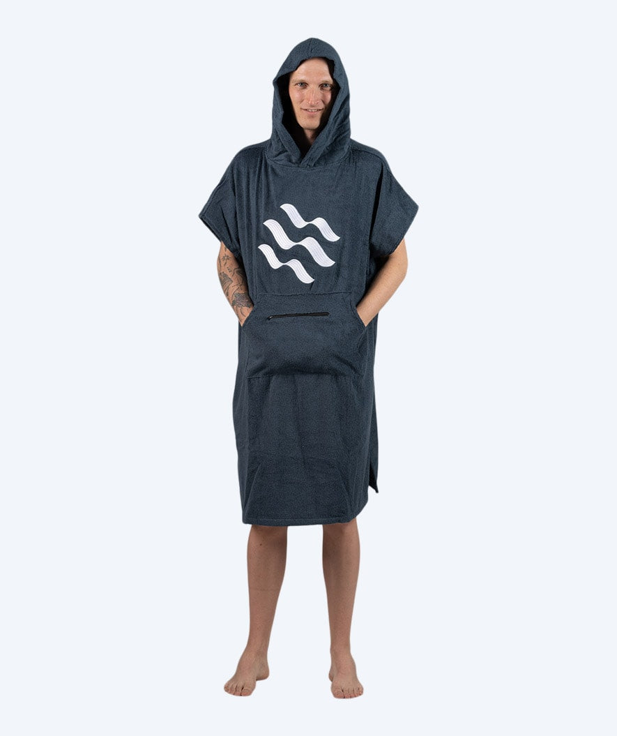 Watery Badeponcho für Erwachsene - Baumwolle - Dunkelblau