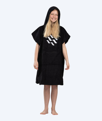 Watery Badeponcho für Junioren (6-15) - Baumwolle - Schwarz